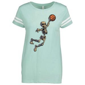 Basketball Skeleton Halloween Boy Basketball Halloween Enza Ladies Jersey Football T-Shirt