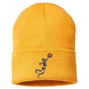 Basketball Skeleton Halloween Boy Basketball Halloween Sustainable Knit Beanie