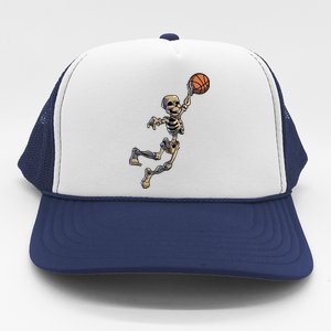 Basketball Skeleton Halloween Boy Basketball Halloween Trucker Hat