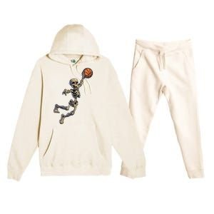 Basketball Skeleton Halloween Boy Basketball Halloween Premium Hooded Sweatsuit Set