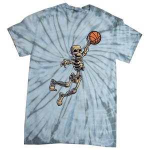 Basketball Skeleton Halloween Boy Basketball Halloween Tie-Dye T-Shirt