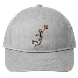 Basketball Skeleton Halloween Boy Basketball Halloween 7-Panel Snapback Hat