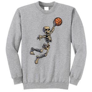 Basketball Skeleton Halloween Boy Basketball Halloween Tall Sweatshirt