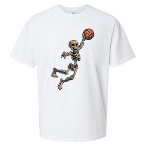 Basketball Skeleton Halloween Boy Basketball Halloween Sueded Cloud Jersey T-Shirt