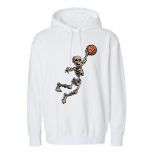 Basketball Skeleton Halloween Boy Basketball Halloween Garment-Dyed Fleece Hoodie