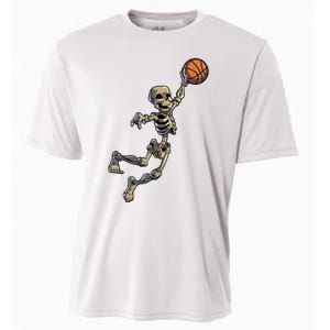 Basketball Skeleton Halloween Boy Basketball Halloween Cooling Performance Crew T-Shirt