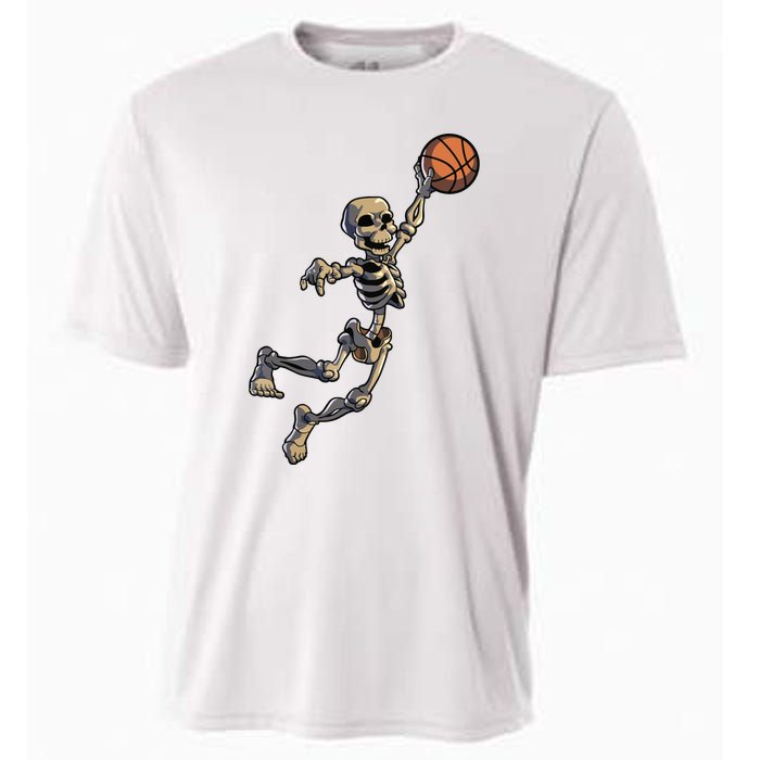 Basketball Skeleton Halloween Boy Basketball Halloween Cooling Performance Crew T-Shirt