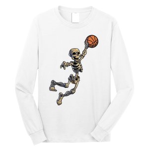 Basketball Skeleton Halloween Boy Basketball Halloween Long Sleeve Shirt