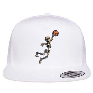 Basketball Skeleton Halloween Boy Basketball Halloween Flat Bill Trucker Hat