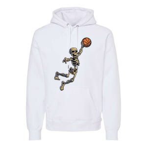 Basketball Skeleton Halloween Boy Basketball Halloween Premium Hoodie