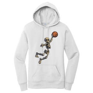 Basketball Skeleton Halloween Boy Basketball Halloween Women's Pullover Hoodie