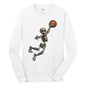 Basketball Skeleton Halloween Boy Basketball Halloween Tall Long Sleeve T-Shirt