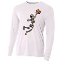 Basketball Skeleton Halloween Boy Basketball Halloween Cooling Performance Long Sleeve Crew