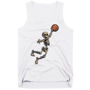 Basketball Skeleton Halloween Boy Basketball Halloween Tank Top