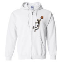 Basketball Skeleton Halloween Boy Basketball Halloween Full Zip Hoodie