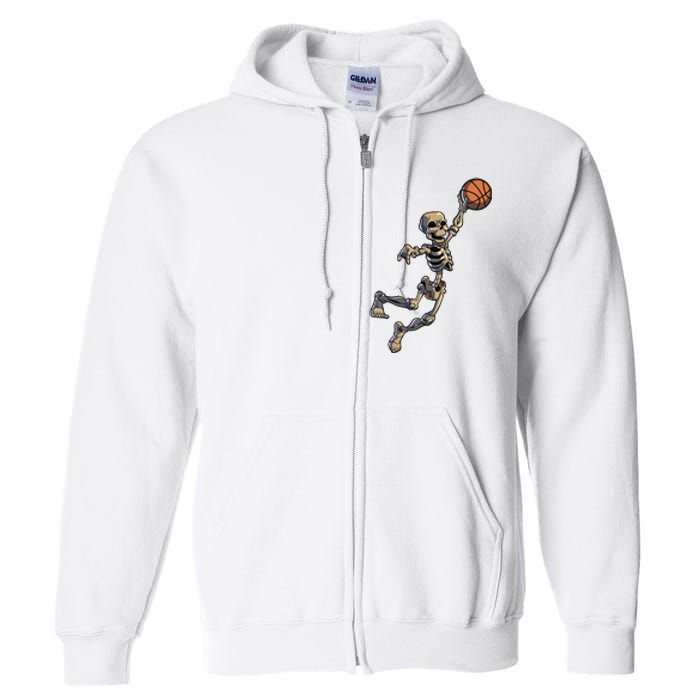 Basketball Skeleton Halloween Boy Basketball Halloween Full Zip Hoodie