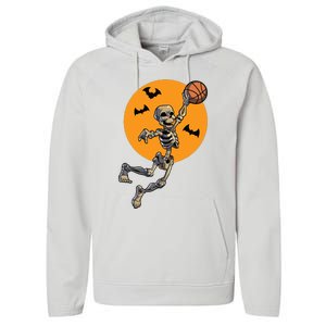 Basketball Skeleton Halloween Boy Basketball Halloween Performance Fleece Hoodie