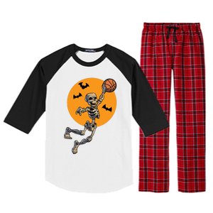 Basketball Skeleton Halloween Boy Basketball Halloween Raglan Sleeve Pajama Set