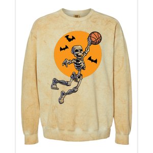 Basketball Skeleton Halloween Boy Basketball Halloween Colorblast Crewneck Sweatshirt