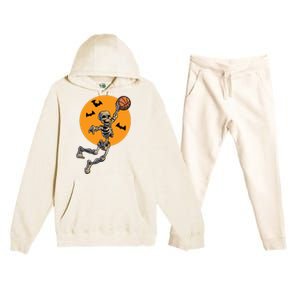 Basketball Skeleton Halloween Boy Basketball Halloween Premium Hooded Sweatsuit Set