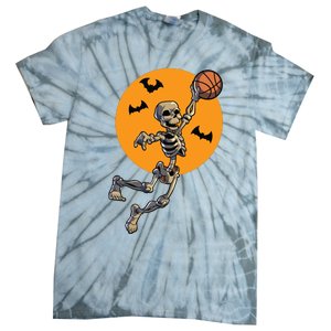 Basketball Skeleton Halloween Boy Basketball Halloween Tie-Dye T-Shirt