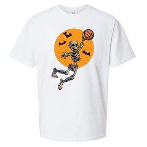 Basketball Skeleton Halloween Boy Basketball Halloween Sueded Cloud Jersey T-Shirt