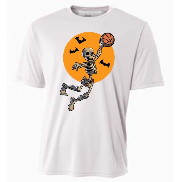 Basketball Skeleton Halloween Boy Basketball Halloween Cooling Performance Crew T-Shirt