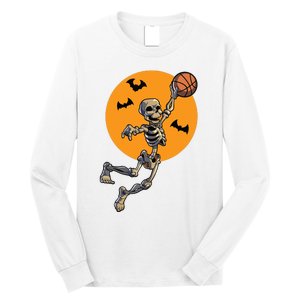 Basketball Skeleton Halloween Boy Basketball Halloween Long Sleeve Shirt