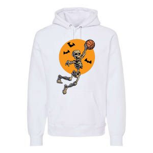 Basketball Skeleton Halloween Boy Basketball Halloween Premium Hoodie