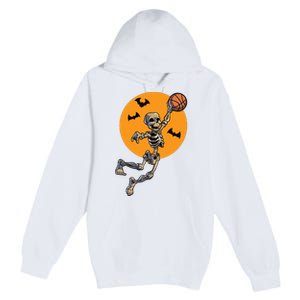 Basketball Skeleton Halloween Boy Basketball Halloween Premium Pullover Hoodie