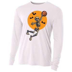 Basketball Skeleton Halloween Boy Basketball Halloween Cooling Performance Long Sleeve Crew