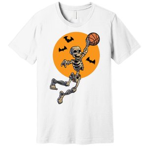 Basketball Skeleton Halloween Boy Basketball Halloween Premium T-Shirt