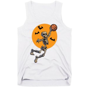 Basketball Skeleton Halloween Boy Basketball Halloween Tank Top