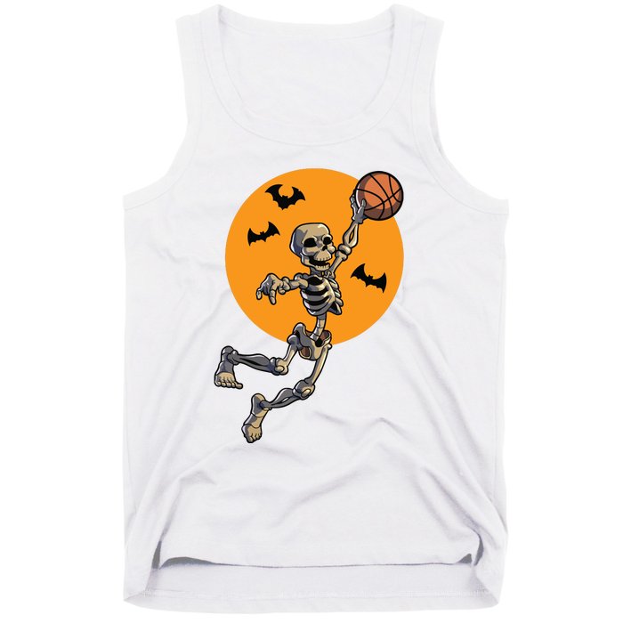 Basketball Skeleton Halloween Boy Basketball Halloween Tank Top