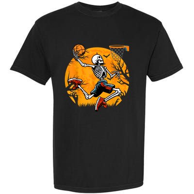 Basketball Skeleton Halloween Spooky Basketball Player Garment-Dyed Heavyweight T-Shirt