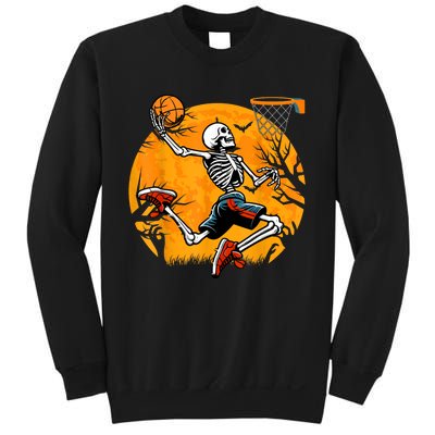 Basketball Skeleton Halloween Spooky Basketball Player Sweatshirt