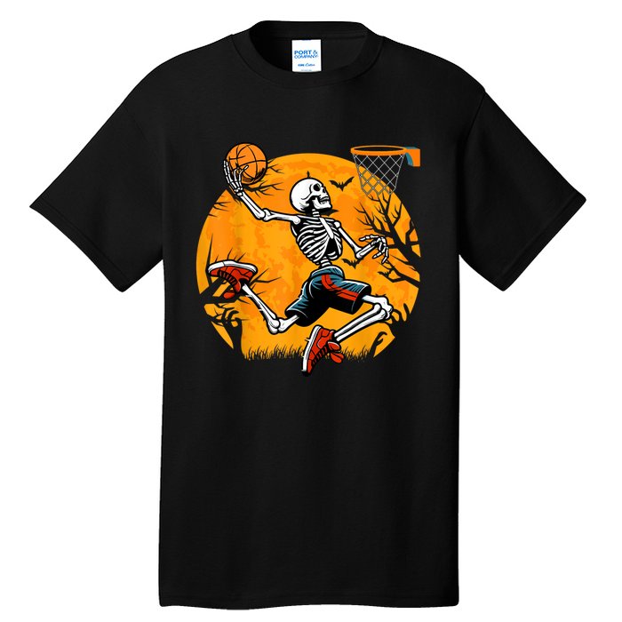 Basketball Skeleton Halloween Spooky Basketball Player Tall T-Shirt