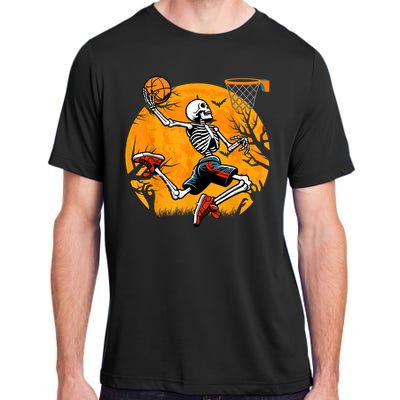 Basketball Skeleton Halloween Spooky Basketball Player Adult ChromaSoft Performance T-Shirt