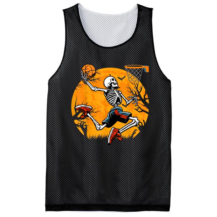 Basketball Skeleton Halloween Spooky Basketball Player Mesh Reversible Basketball Jersey Tank