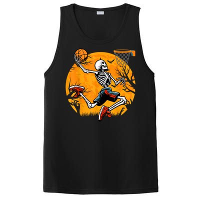 Basketball Skeleton Halloween Spooky Basketball Player PosiCharge Competitor Tank