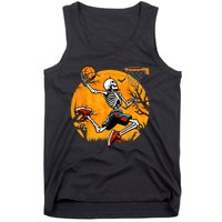 Basketball Skeleton Halloween Spooky Basketball Player Tank Top