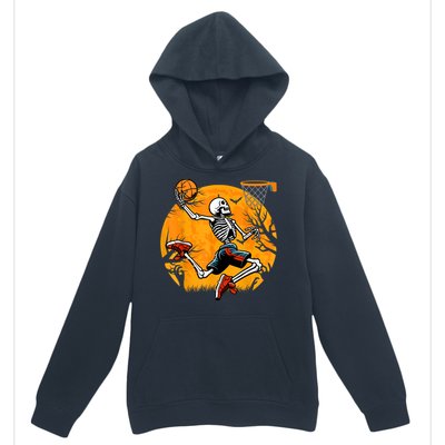 Basketball Skeleton Halloween Spooky Basketball Player Urban Pullover Hoodie