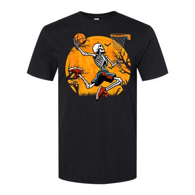 Basketball Skeleton Halloween Spooky Basketball Player Softstyle CVC T-Shirt