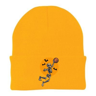 Basketball Skeleton Halloween Funny Basketball Halloween Cute Knit Cap Winter Beanie