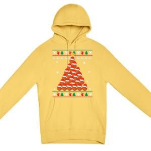 Basketball Santa Hat Christmas Tree Design Ugly Xmas Holiday Gift Premium Pullover Hoodie