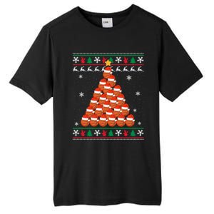 Basketball Santa Hat Christmas Tree Design Ugly Xmas Holiday Gift Tall Fusion ChromaSoft Performance T-Shirt