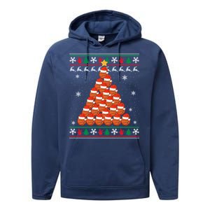 Basketball Santa Hat Christmas Tree Design Ugly Xmas Holiday Gift Performance Fleece Hoodie