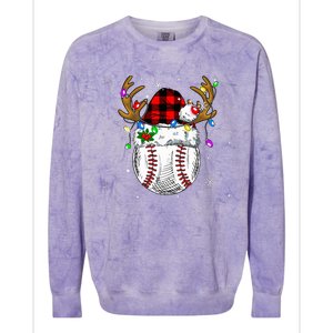 Baseball Santa Hat Funny Sport  baseball Christmas Colorblast Crewneck Sweatshirt