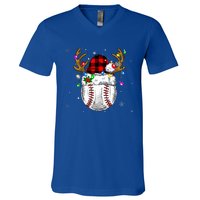 Baseball Santa Hat Funny Sport  baseball Christmas V-Neck T-Shirt