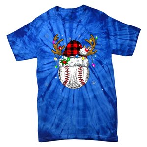 Baseball Santa Hat Funny Sport  baseball Christmas Tie-Dye T-Shirt